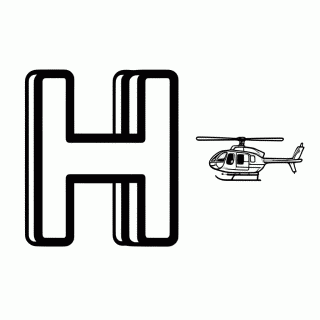 H De Helicoptero para colorir