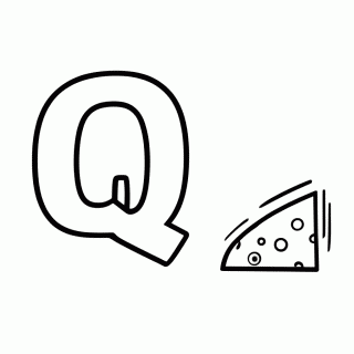 Q De Queijo para colorir