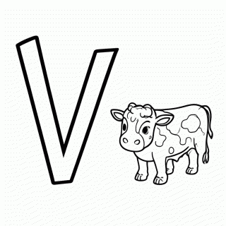 V De Vaca para colorir