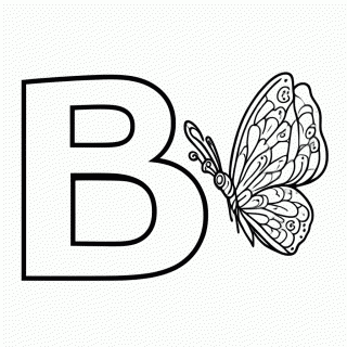 B de Borboleta para colorir
