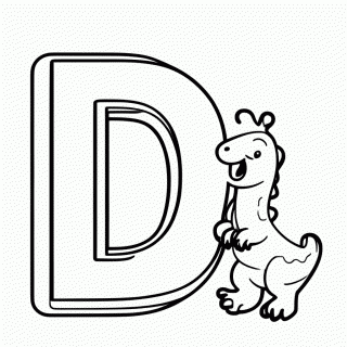 D de Dinossauro para colorir
