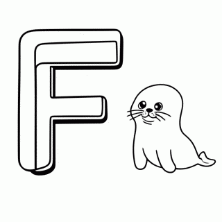 F de Foca para colorir