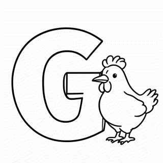 G de Galinha para colorir