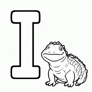 I de Iguana para colorir