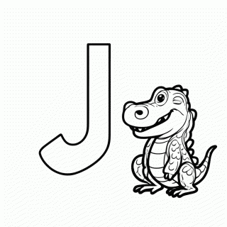 J de Jacare para colorir