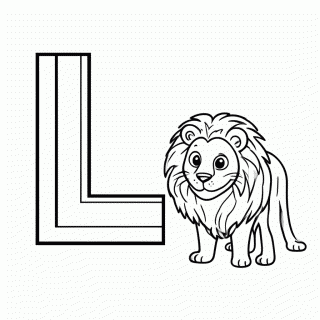 L de Leao para colorir