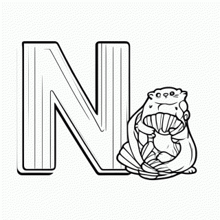 N de Nutria — Alfabeto com Animais