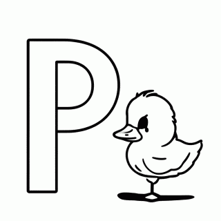 P de Pato para colorir