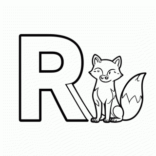 R de Raposa para colorir