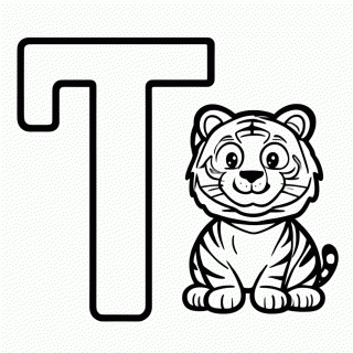 T de Tigre para colorir