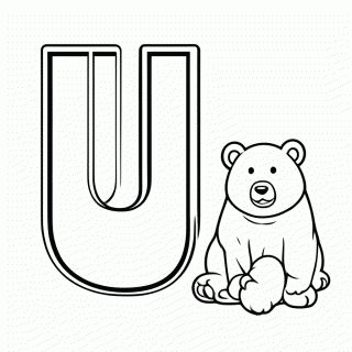 U de Urso para colorir