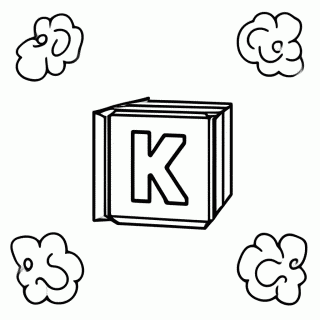 Letra K para colorir