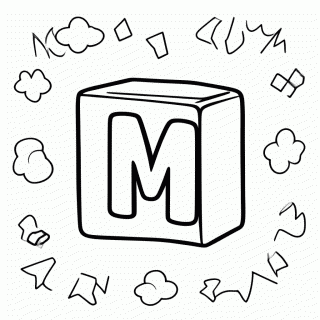 Letra M para colorir