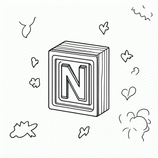 Letra N para colorir