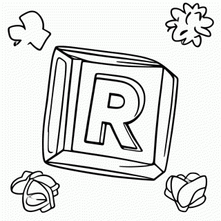 Letra R para colorir