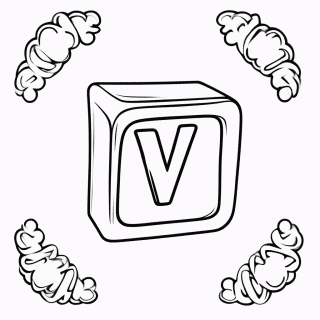Letra V para colorir