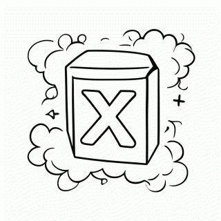 Letra X para colorir