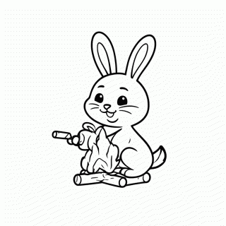 Coelho com Marshmallow para colorir