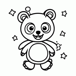 Panda Alien para colorir