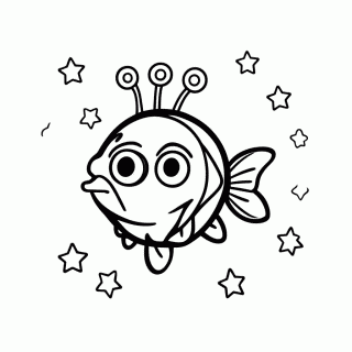 Peixe Alien para colorir