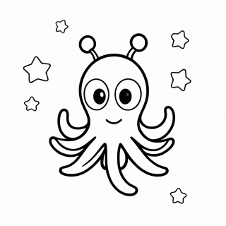 Polvo Alien para colorir