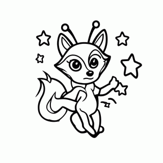 Raposa Alien para colorir