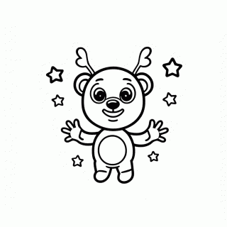 Urso Alien para colorir