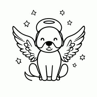 Cachorro Anjinho para colorir