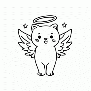 Gato Anjinho para colorir