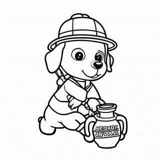 Cachorro Arqueólogo para colorir