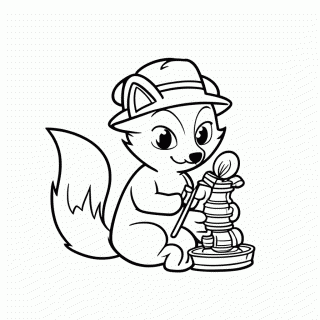 Raposa Arqueóloga para colorir