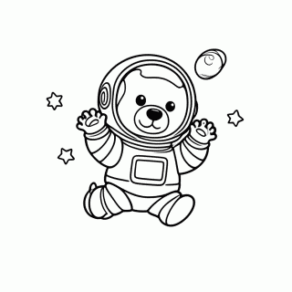Cachorro Astronauta para colorir