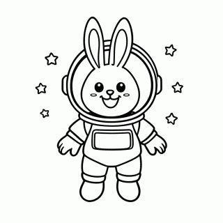 Coelho Astronauta para colorir