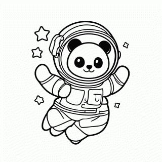 Panda Astronauta para colorir