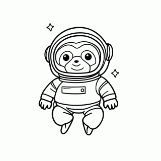 Preguiça Astronauta para colorir