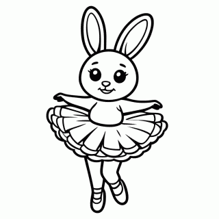 Coelha Bailarina para colorir