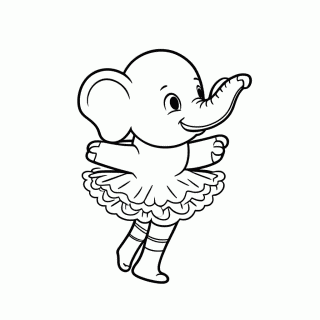 Elefante de Balé para colorir
