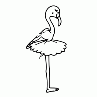 Flamingo Bailarino para colorir