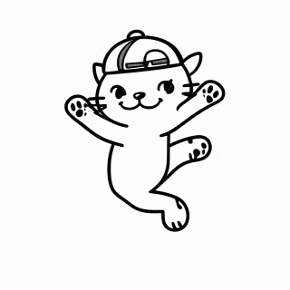 Gato no Hip Hop para colorir