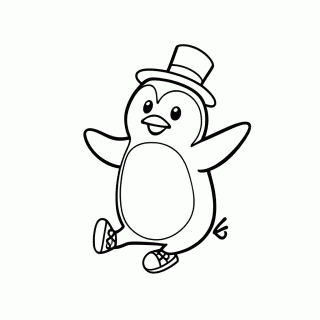 Pinguim Sapateador para colorir
