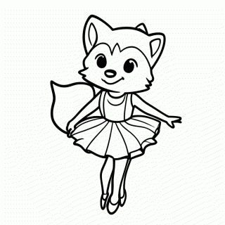 Raposa Bailarina para colorir