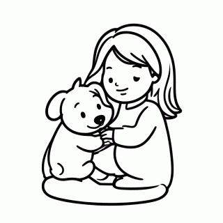 Filhote Com Mae para colorir