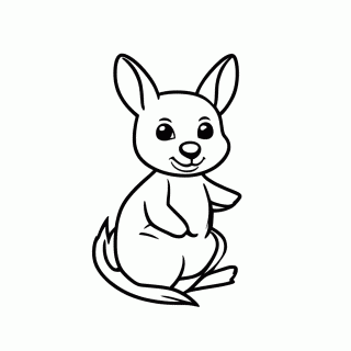 Filhote De Canguru para colorir