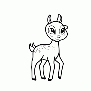 Filhote De Cervo Bambi para colorir