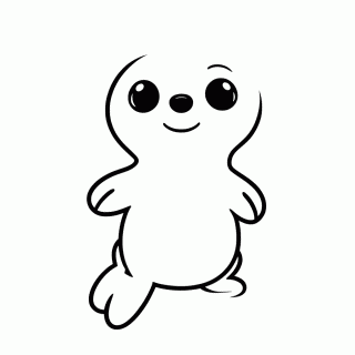 Filhote De Foca para colorir