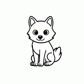 Filhote De Lobo para colorir