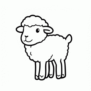 Filhote De Ovelha Cordeiro — Filhotes de Animais (Bebês) para Colorir