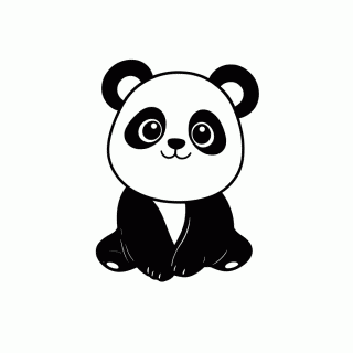 Filhote De Panda para colorir