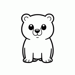 Filhote De Urso Polar para colorir