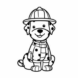 Cachorro Dálmata Bombeiro para colorir
